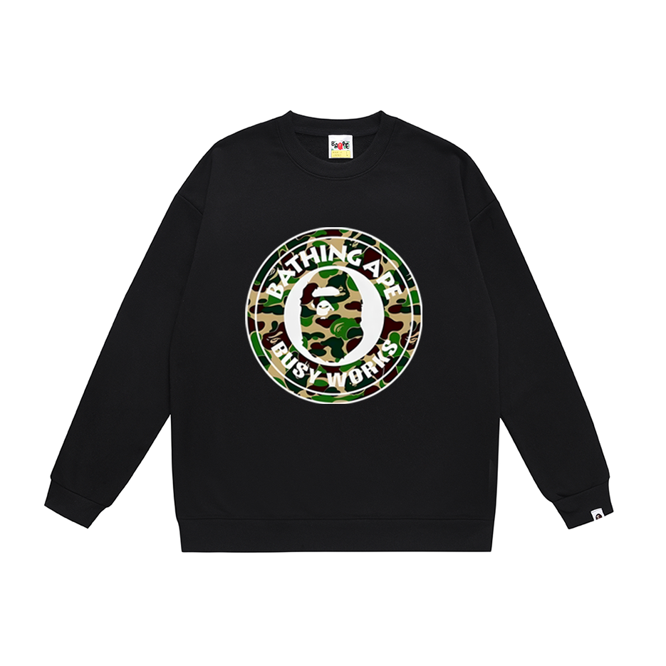 A Bathing Ape Black Camo Logo Sweatshirt