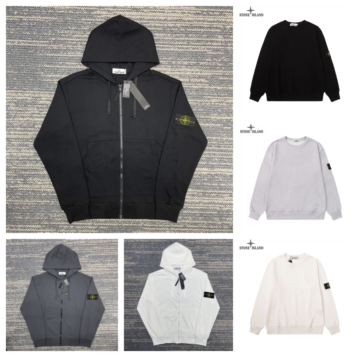 Stone Island Black Zip-Up Hoodie