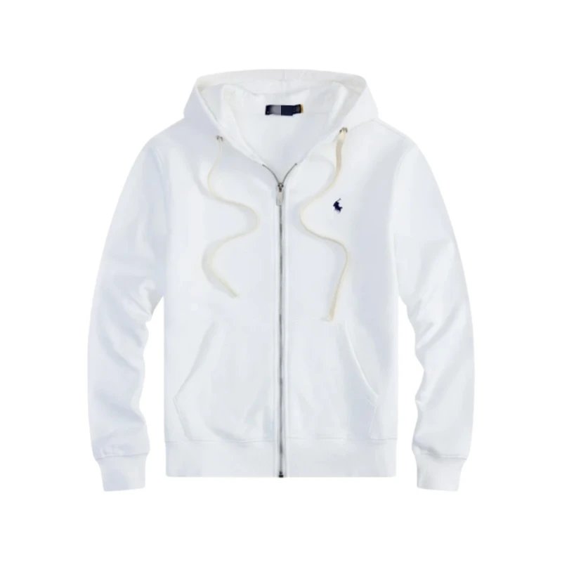 Ralph Lauren White Zip-Up Hoodie