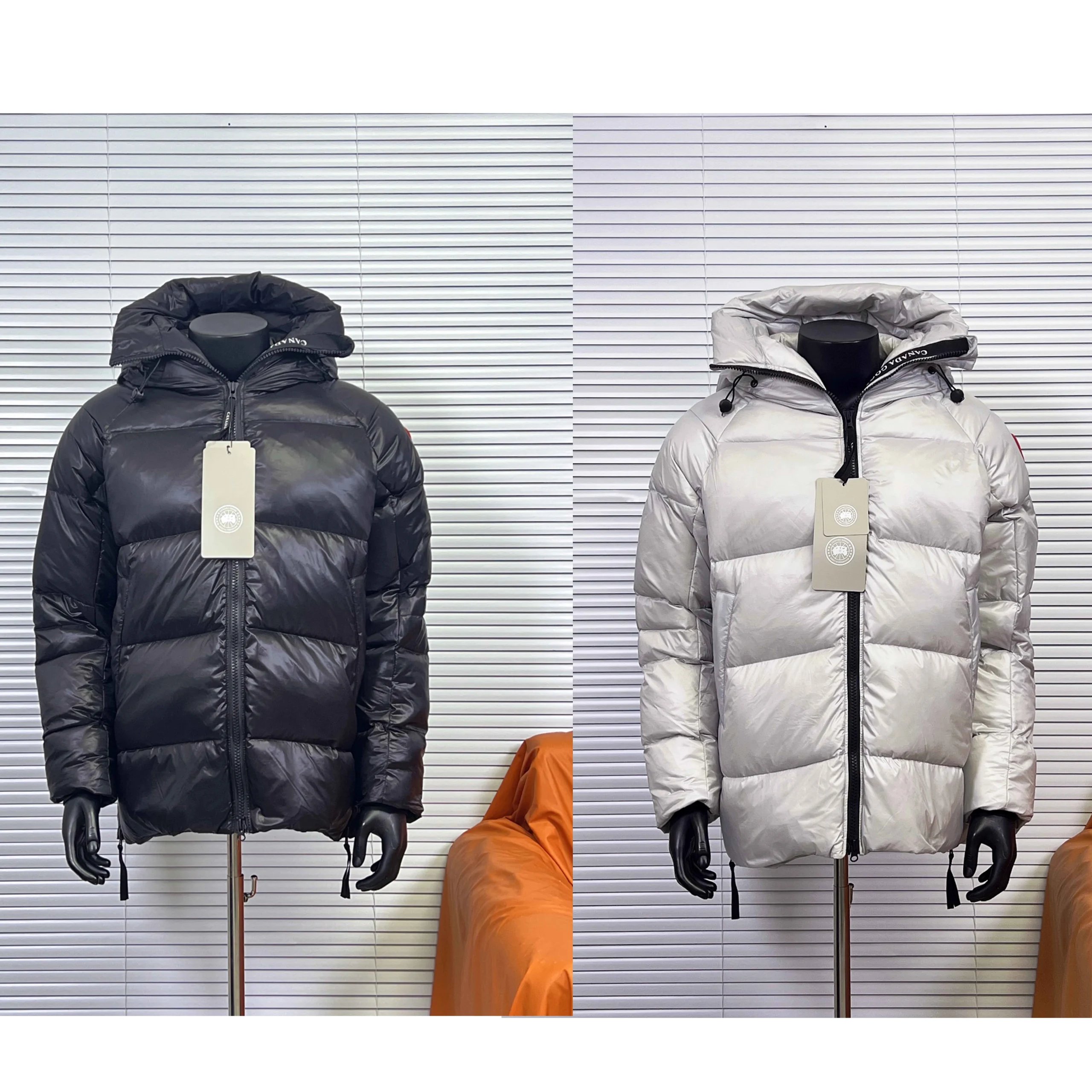 Canada Goose Black and Silver Puffer Jackets