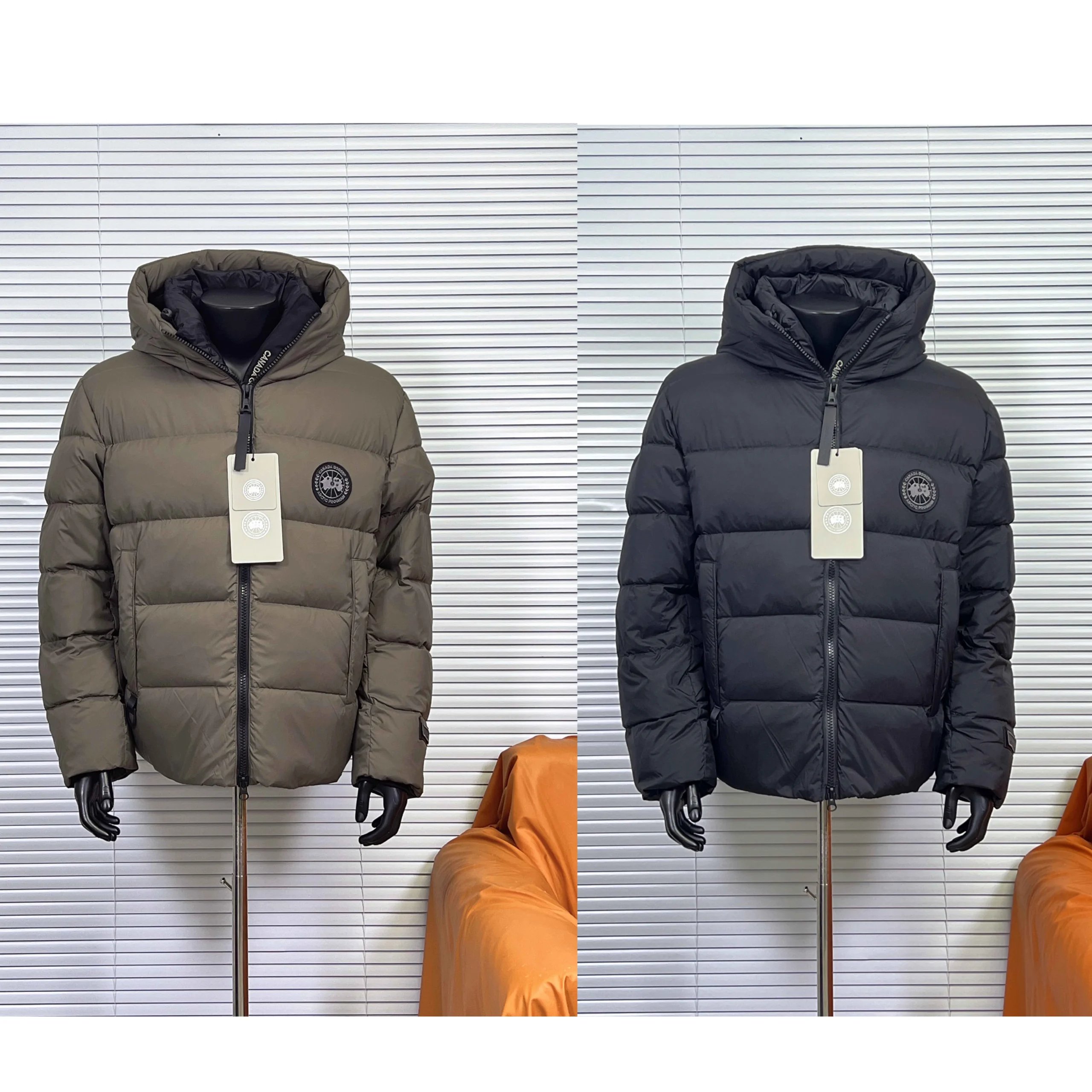 Canada Goose Olive and Black Puffer Jackets