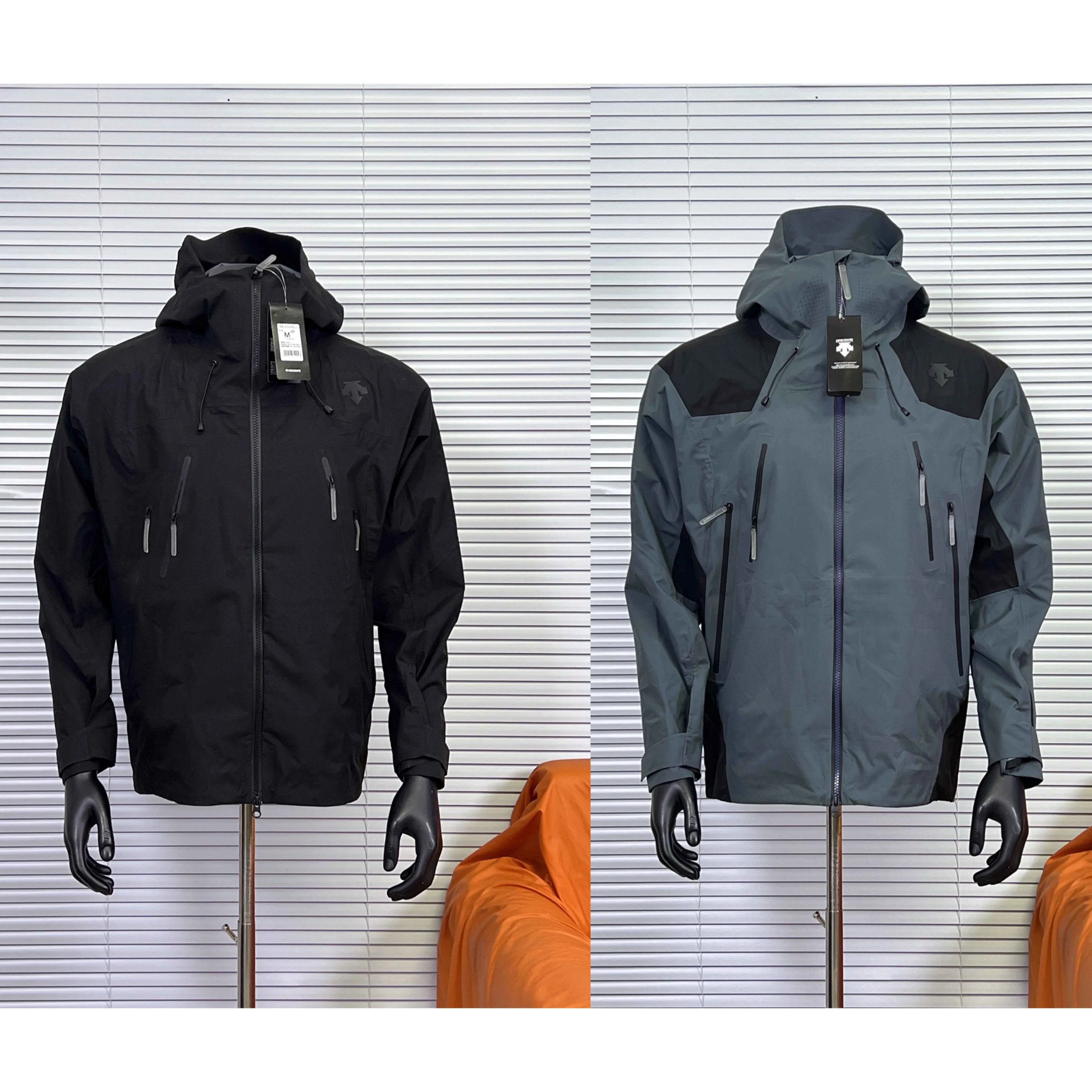 Descente Black/Grey Hooded Waterproof Jacket