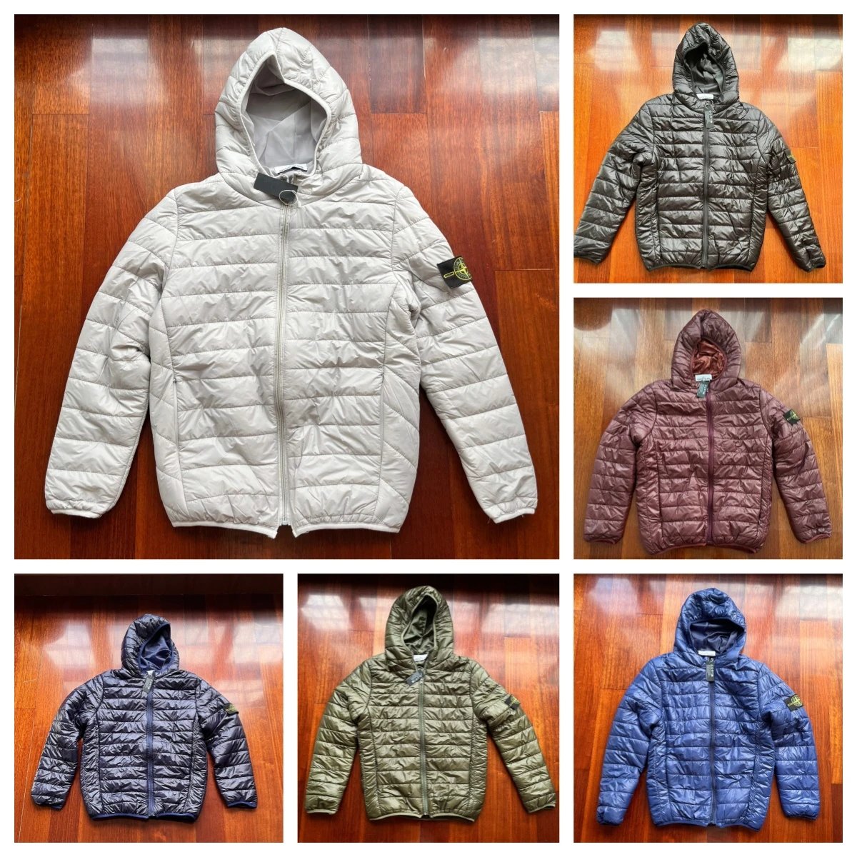 Stone Island Grey Hooded Puffer Jacket
