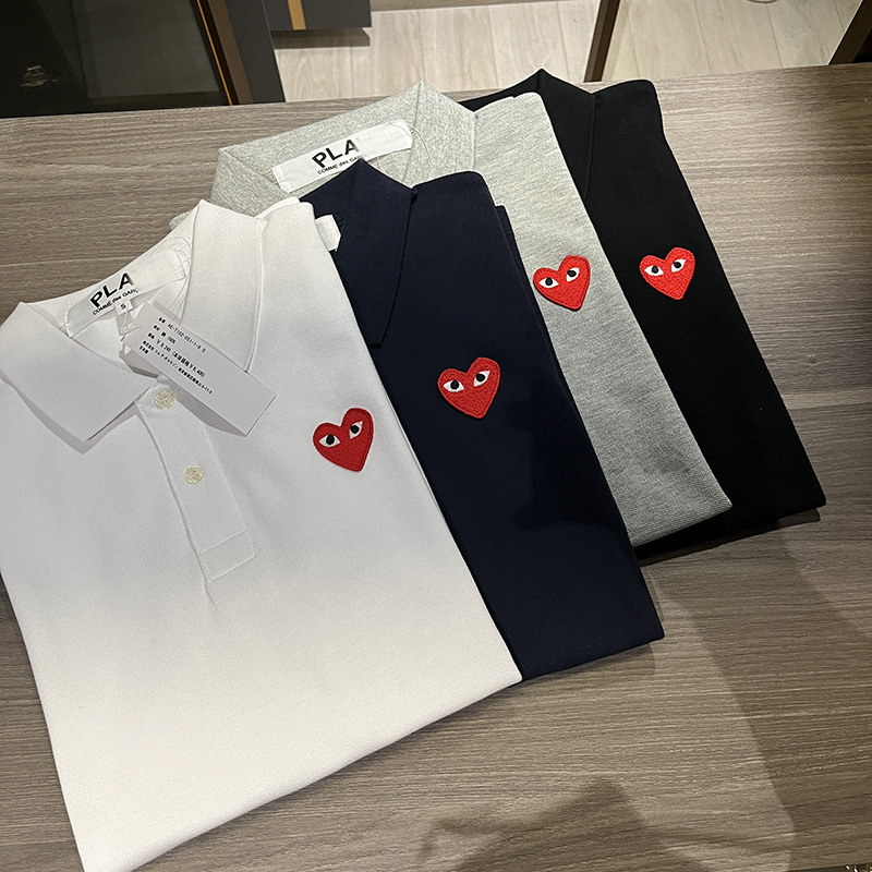 PLA Red Heart Polo Shirts in White, Navy, Grey, and Black
