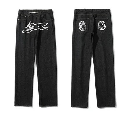 Black Jeans with Cat and Helmet Patches