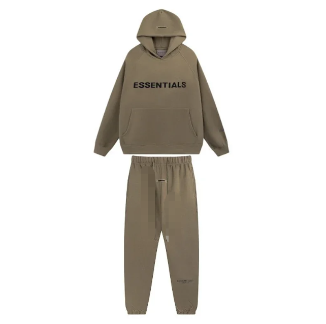 Fear of God Essentials Khaki Hoodie and Sweatpants Set