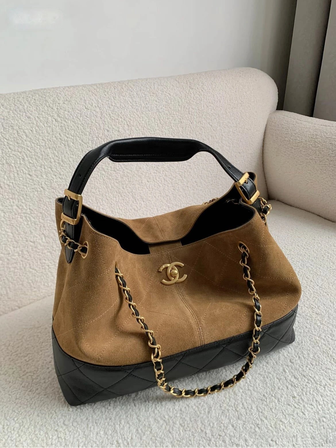 Chanel Brown Suede H