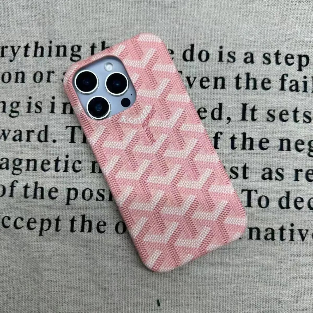 Goyard Pink Geometric Phone Case