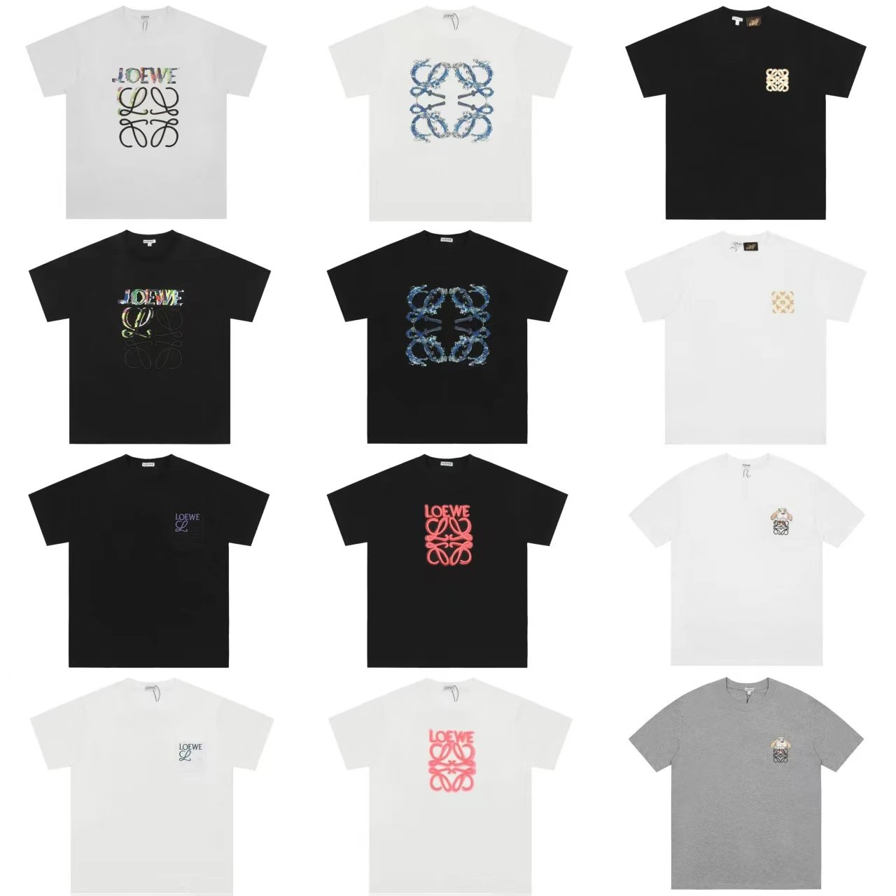 Loewe Black and White Graphic T-Shirt Collection