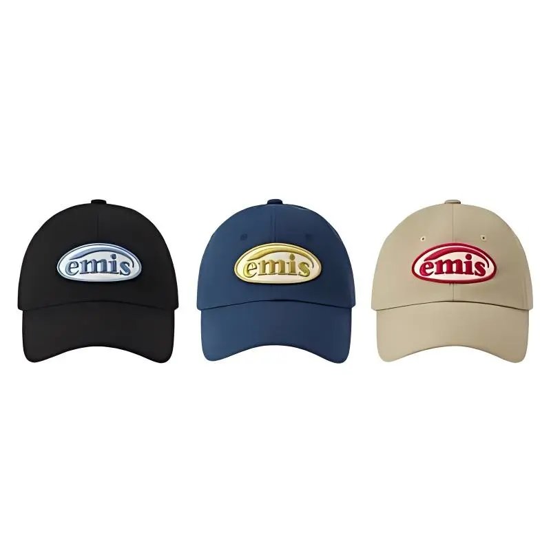 Emis Baseball Caps in Black, Blue, and Beige