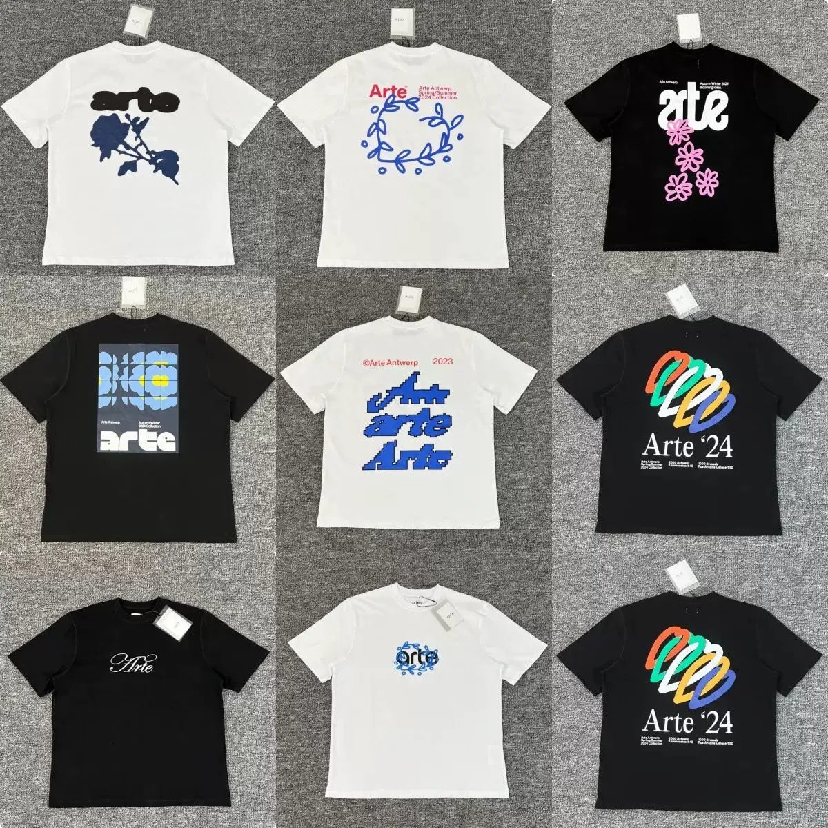 Arte Antwerp Black and White Short Sleeve T-Shirts