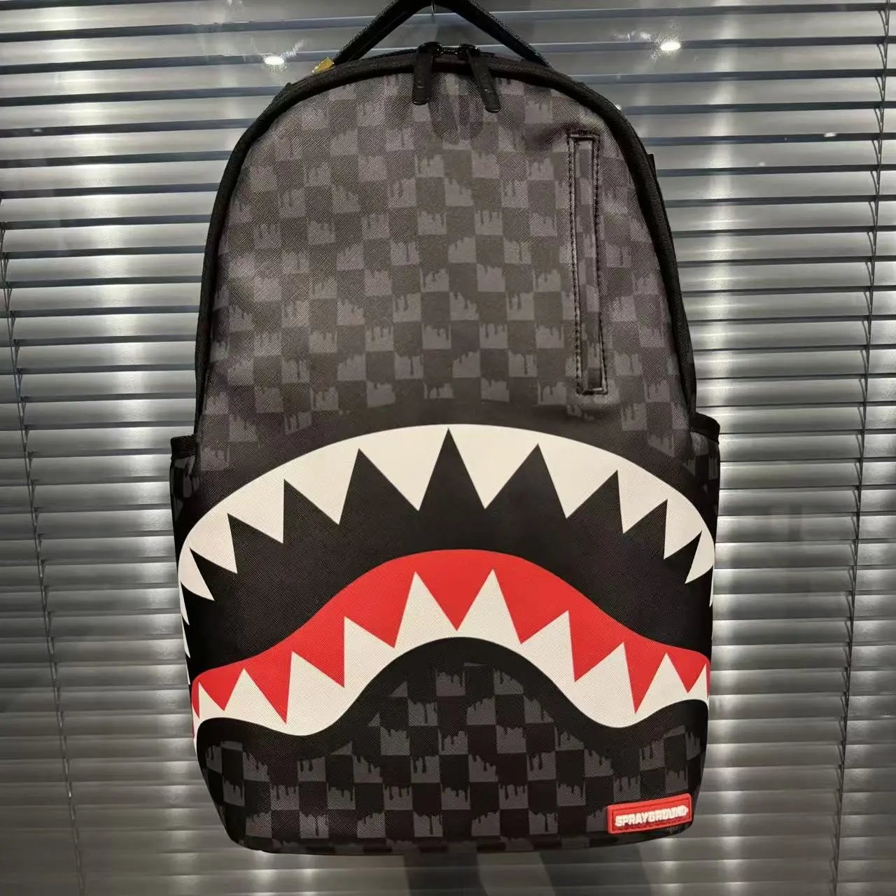 Sprayground Black Checkered Shark Mouth Backpack