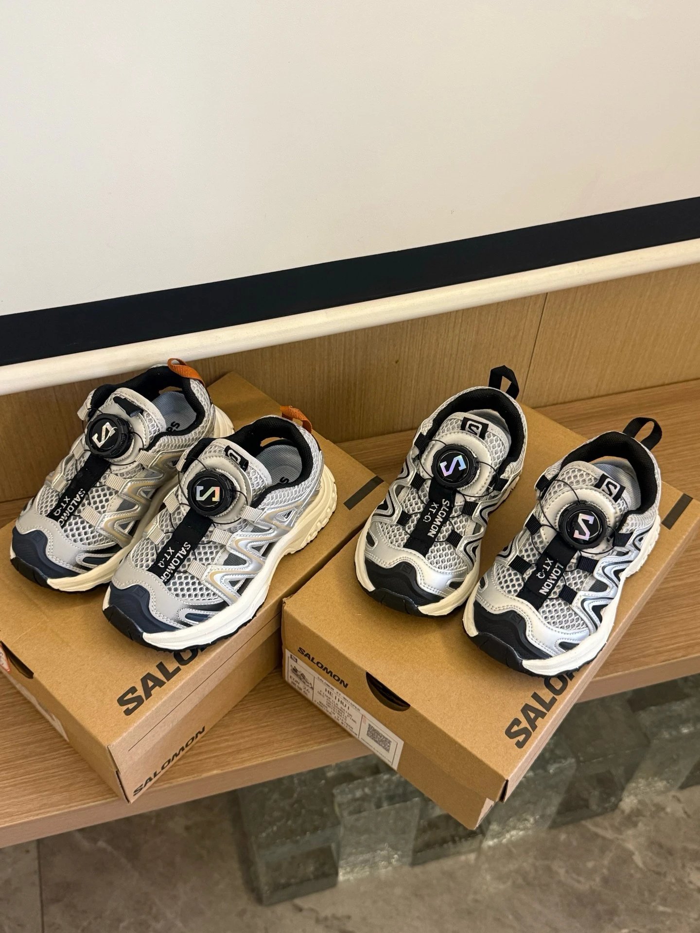 Kid Salomon White and Black Trail Running Shoes