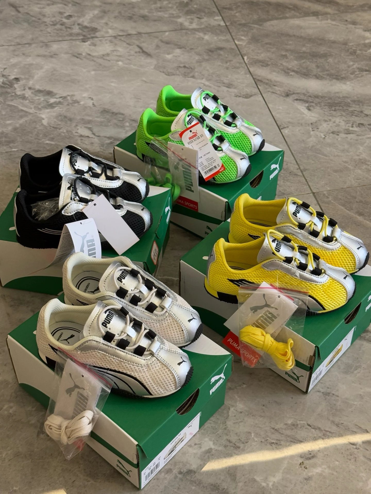 Kid Puma White Mesh 