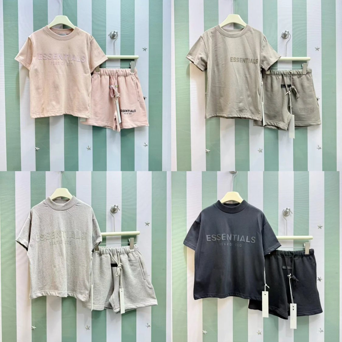Kid Fear of God Essentials T-Shirt and Shorts Set in Various Colors