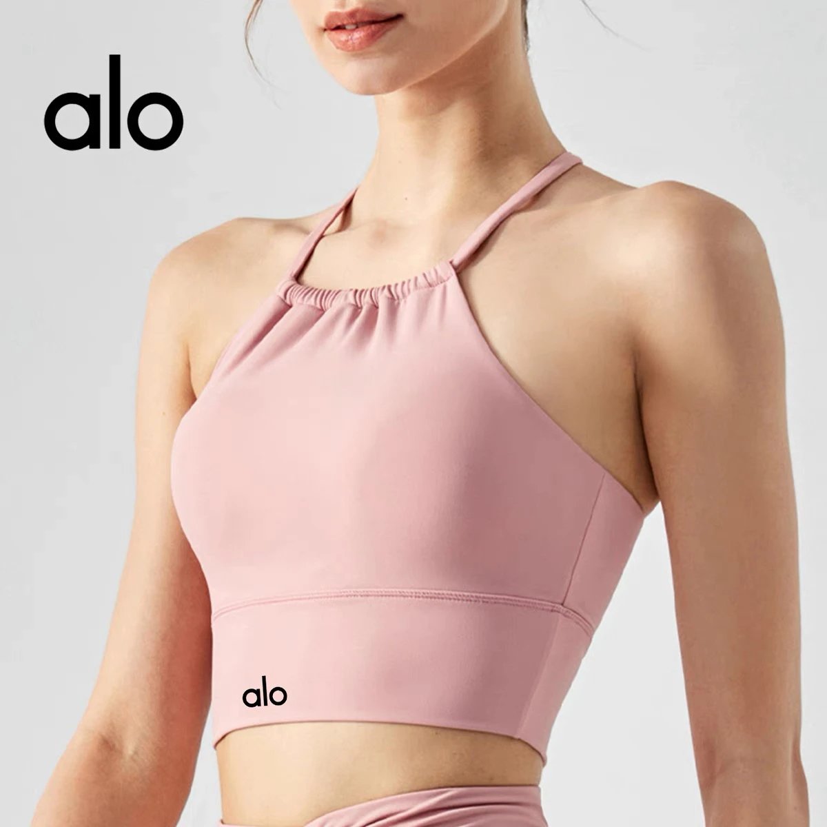 Alo Pink Halter Spor