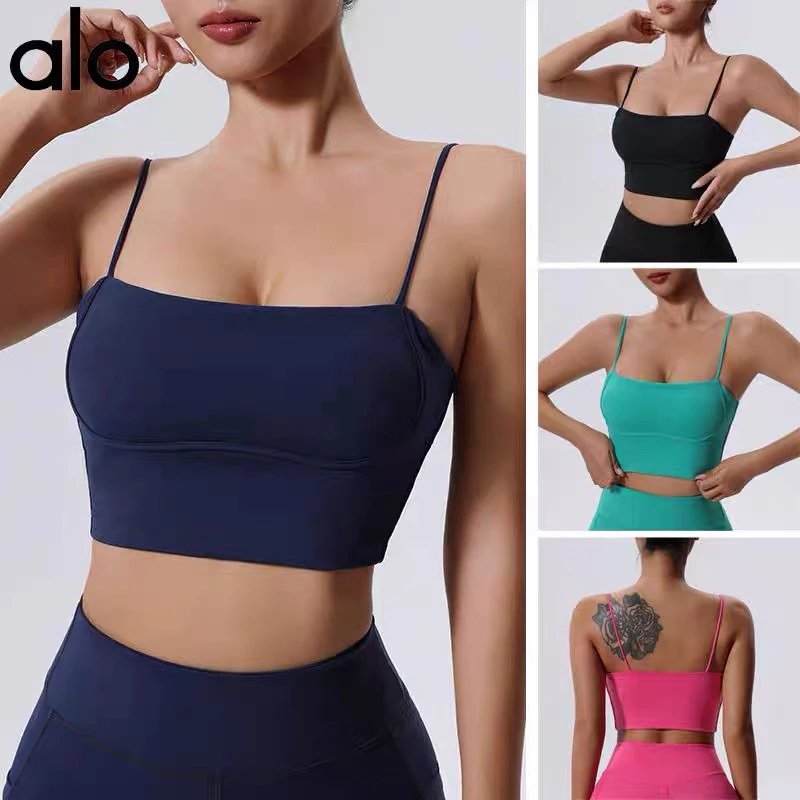 Alo Navy Crop Sports Bra