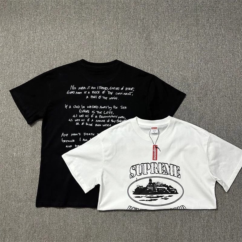 Supreme Black and White Graphic T-Shirt