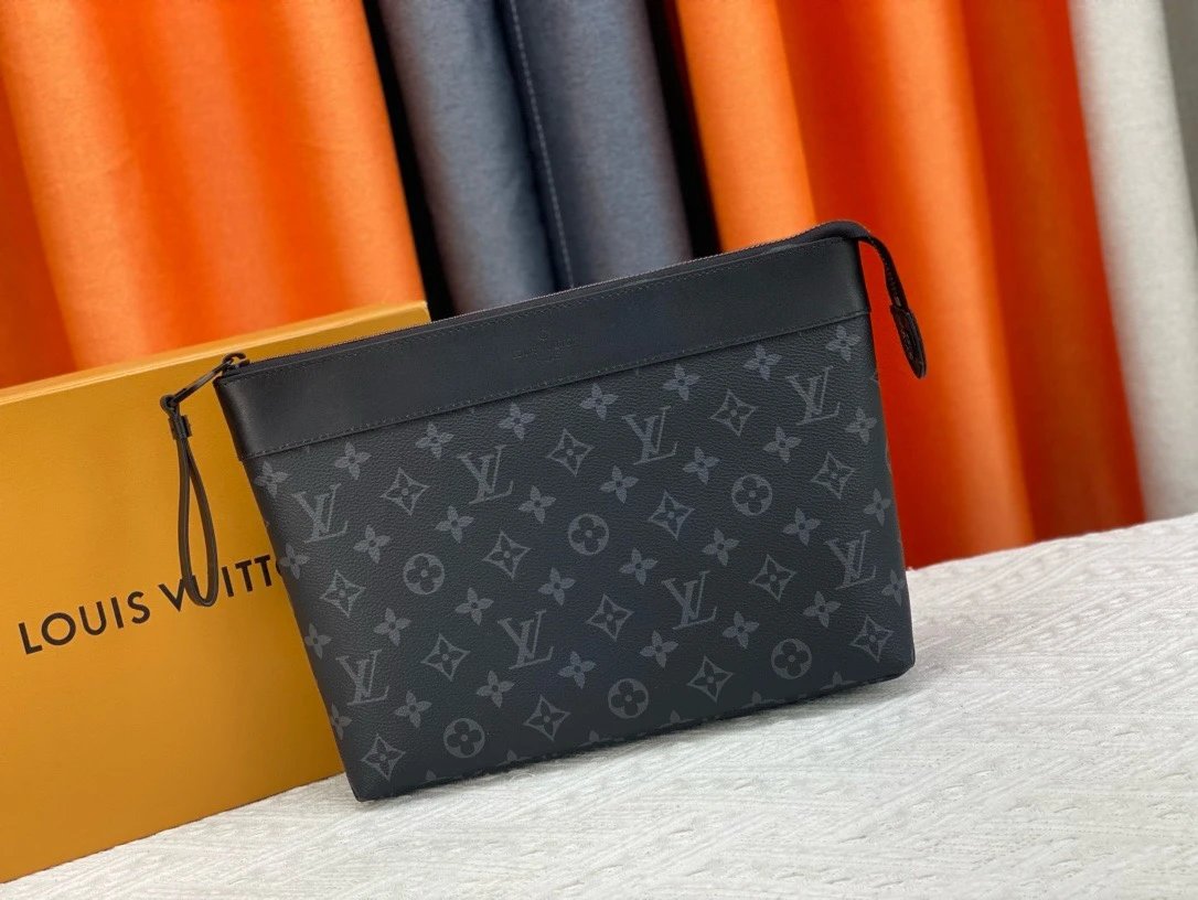 Louis Vuitton Black Monogram Clutch Bag