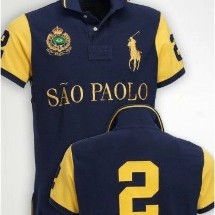 Ralph Lauren Navy and Yellow São Paulo Polo Shirt