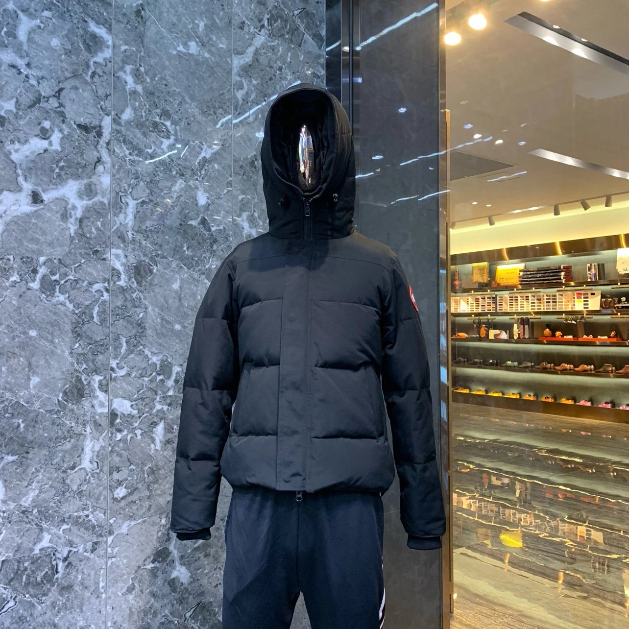 Canada Goose Black Hooded Puffer Jacket