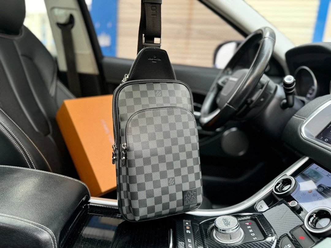 Louis Vuitton Grey Checkered Sling Bag