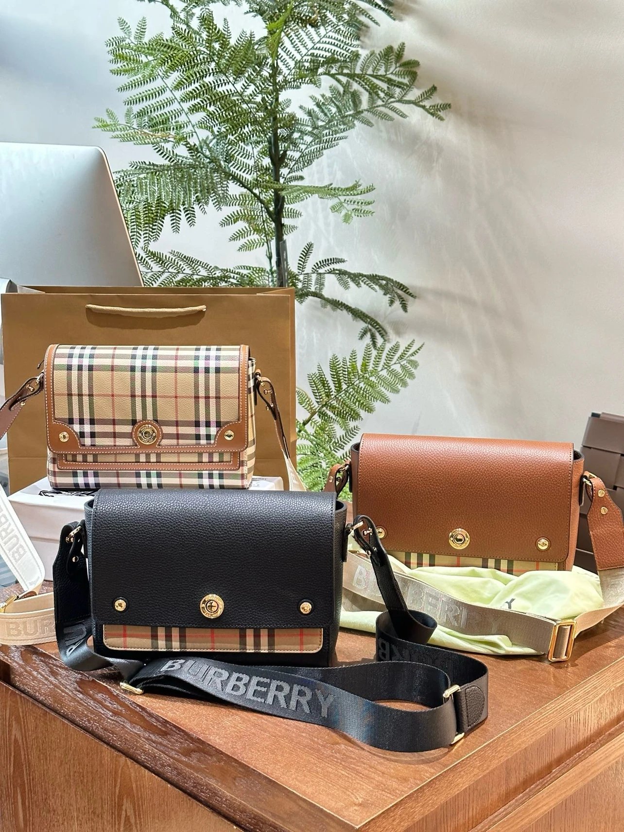 Burberry Black Leather Crossbody Bag