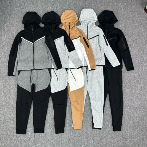Men's Colorblock Hooded Tracksuit Set