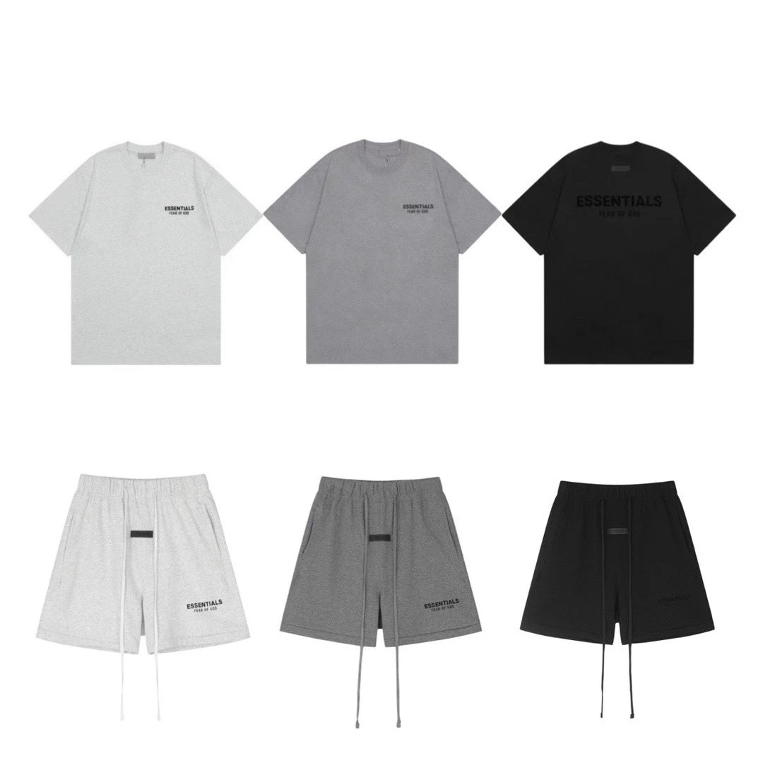Fear of God Essentials Grey T-Shirt and Shorts Set