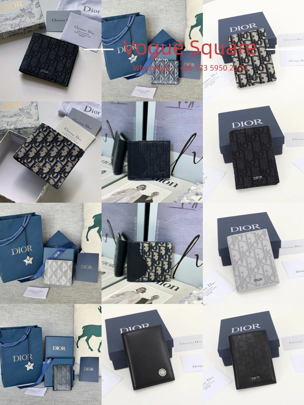 Christian Dior Black Monogram Card Holder