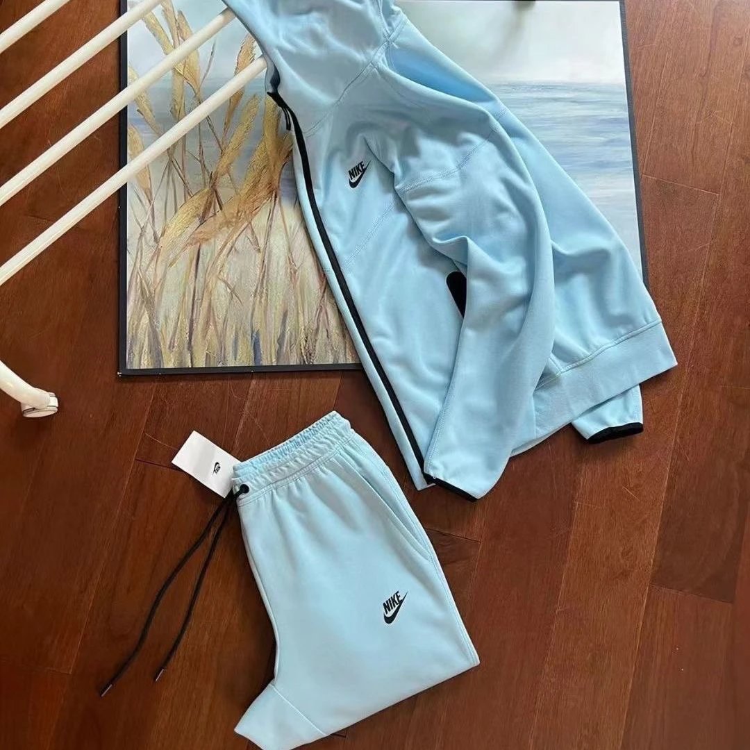 Nike Light Blue Hoodie and Sweatpants Set