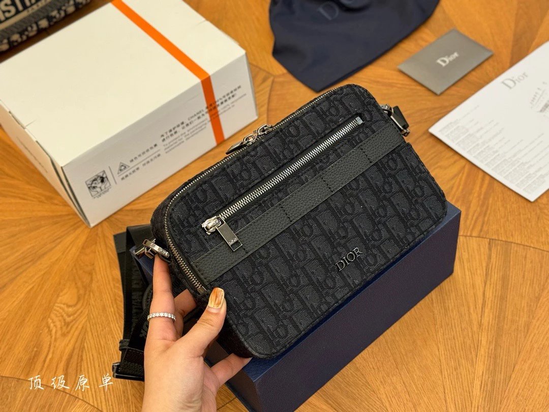 Dior Black Monogram Crossbody Bag