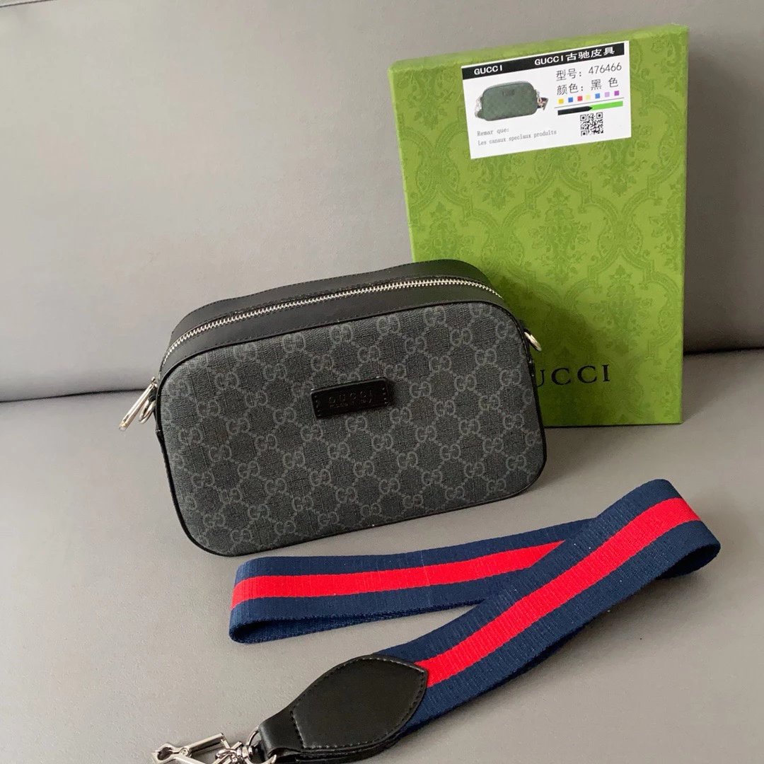 Gucci Black GG Monogram Crossbody Bag