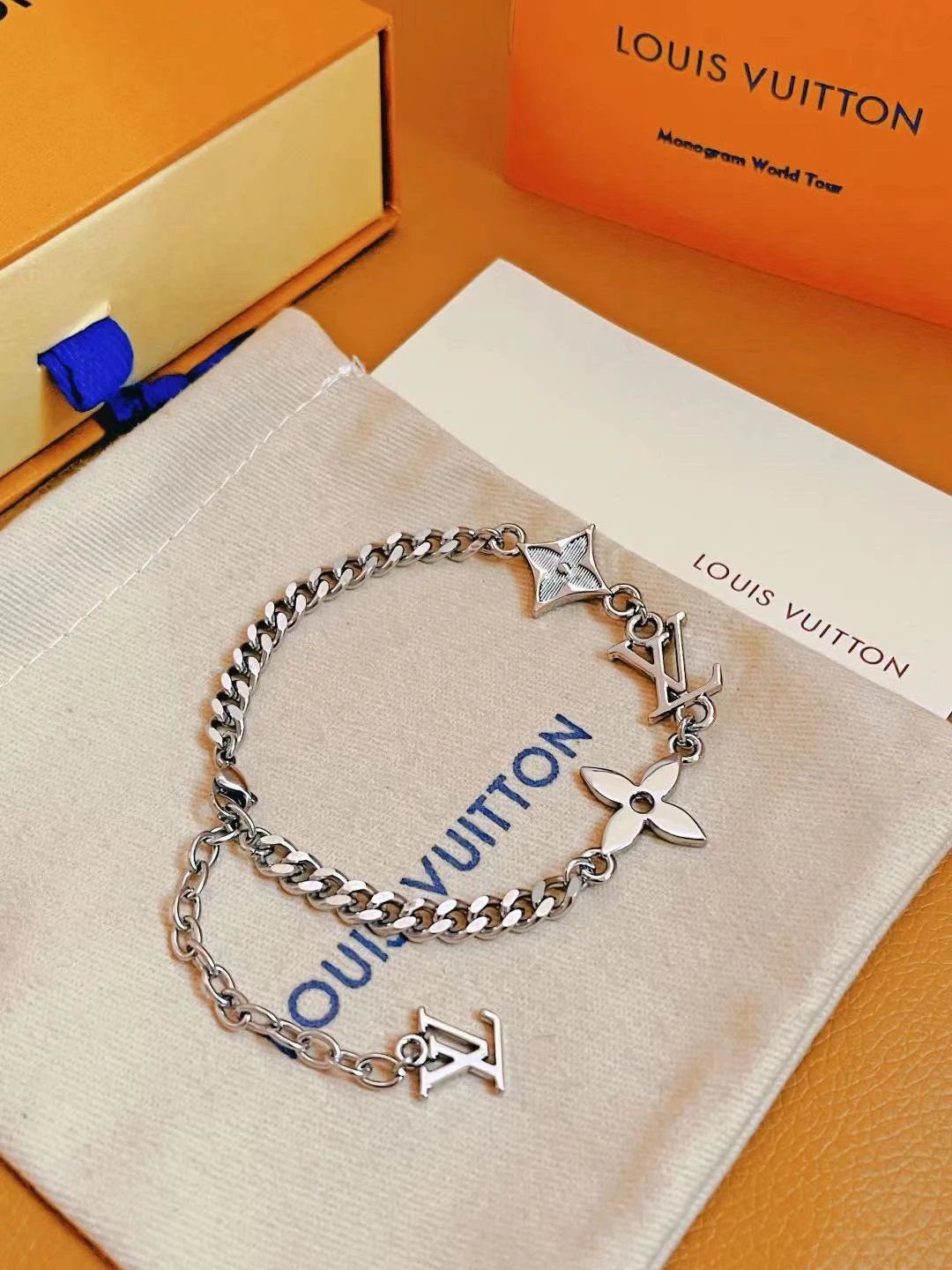 Louis Vuitton Silver Chain Bracelet
