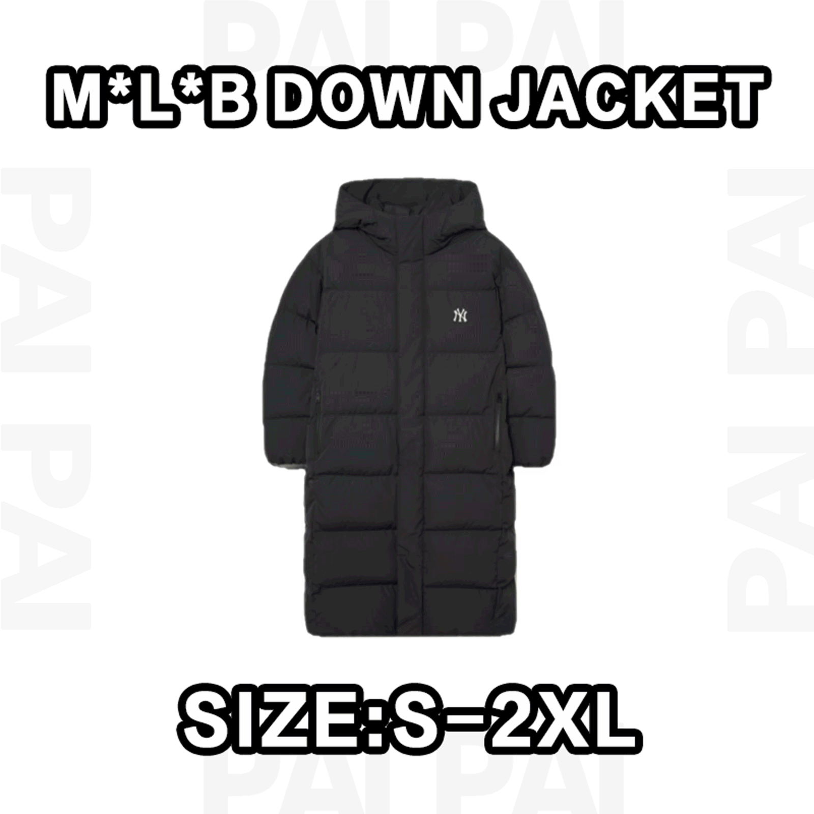 MLB Black Long Puffer Jacket