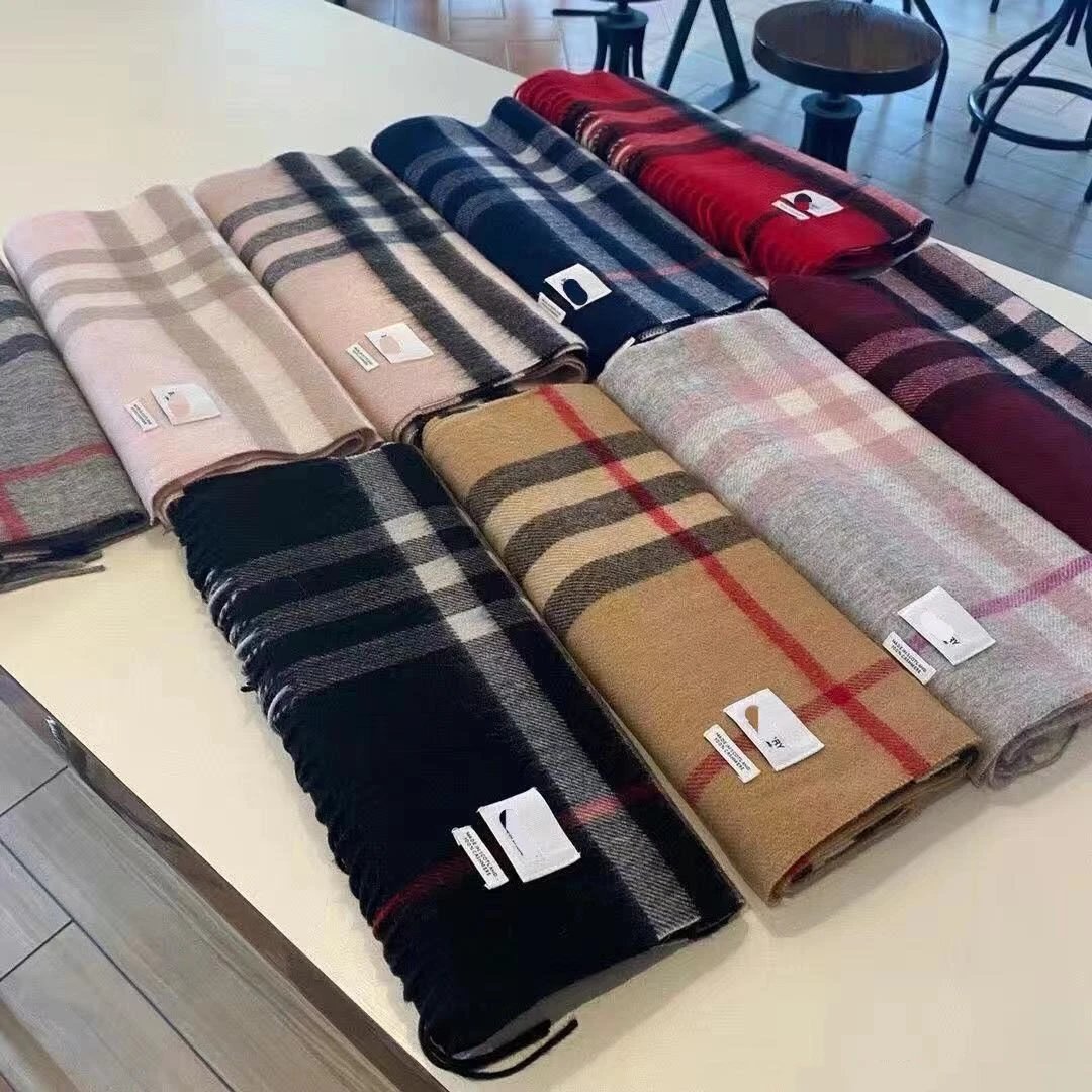 Burberry Black Plaid Scarf