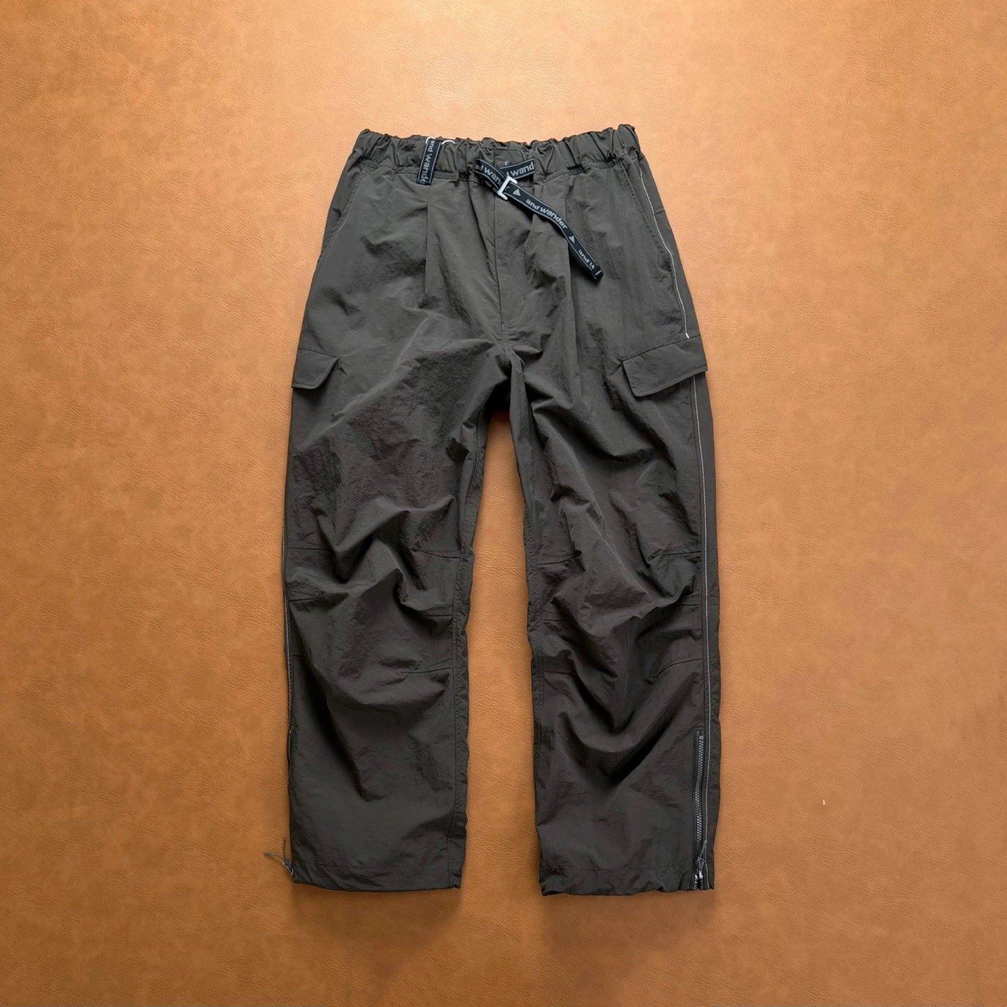 AWAND Black Cargo Pants with Zipper Details