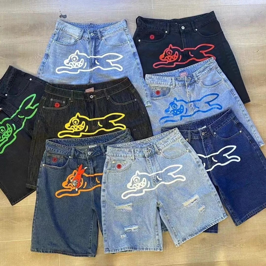 Designer Graphic Denim Shorts