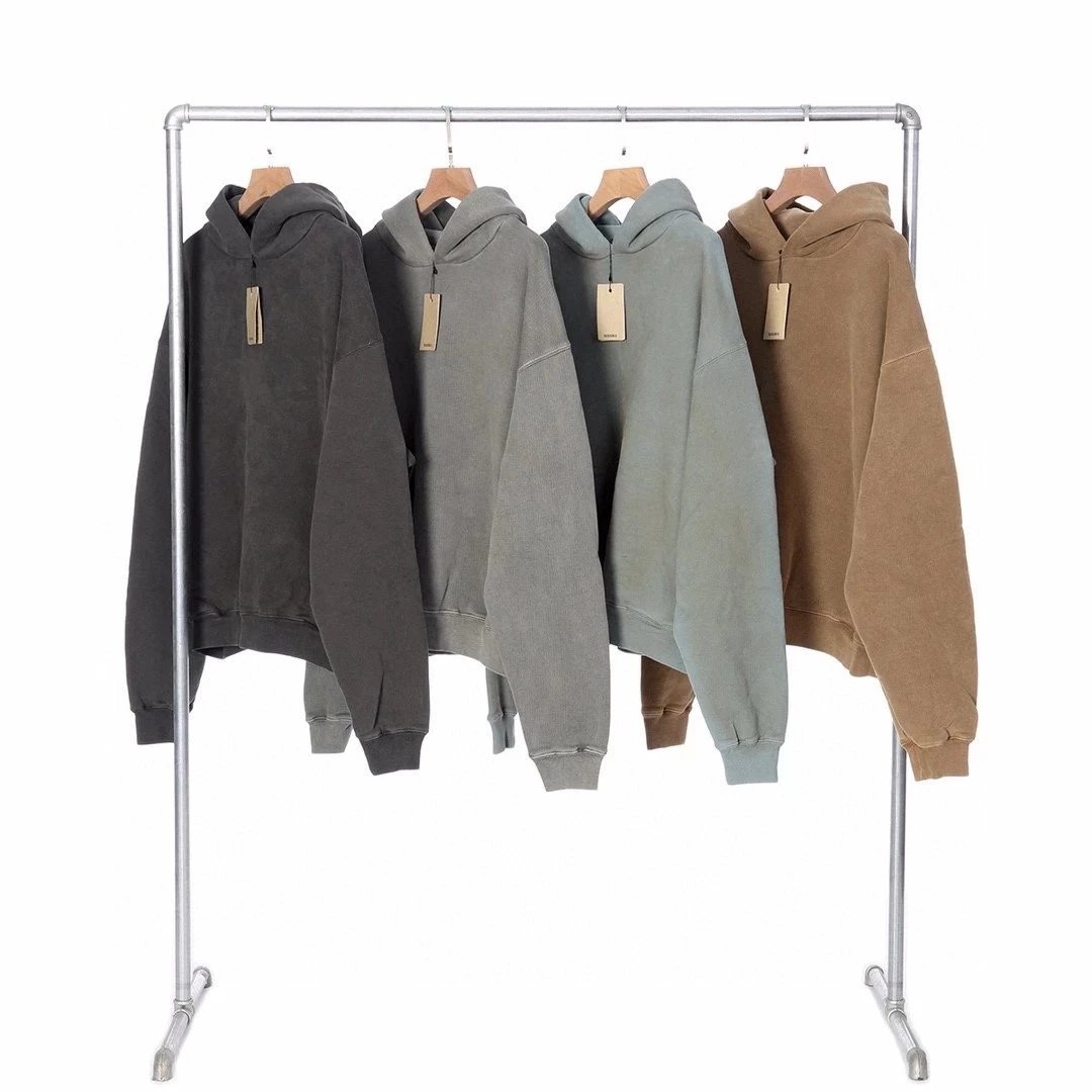 Foggy Day Hooded Sweatshirt in Grey, Black, Blue, and Brown
